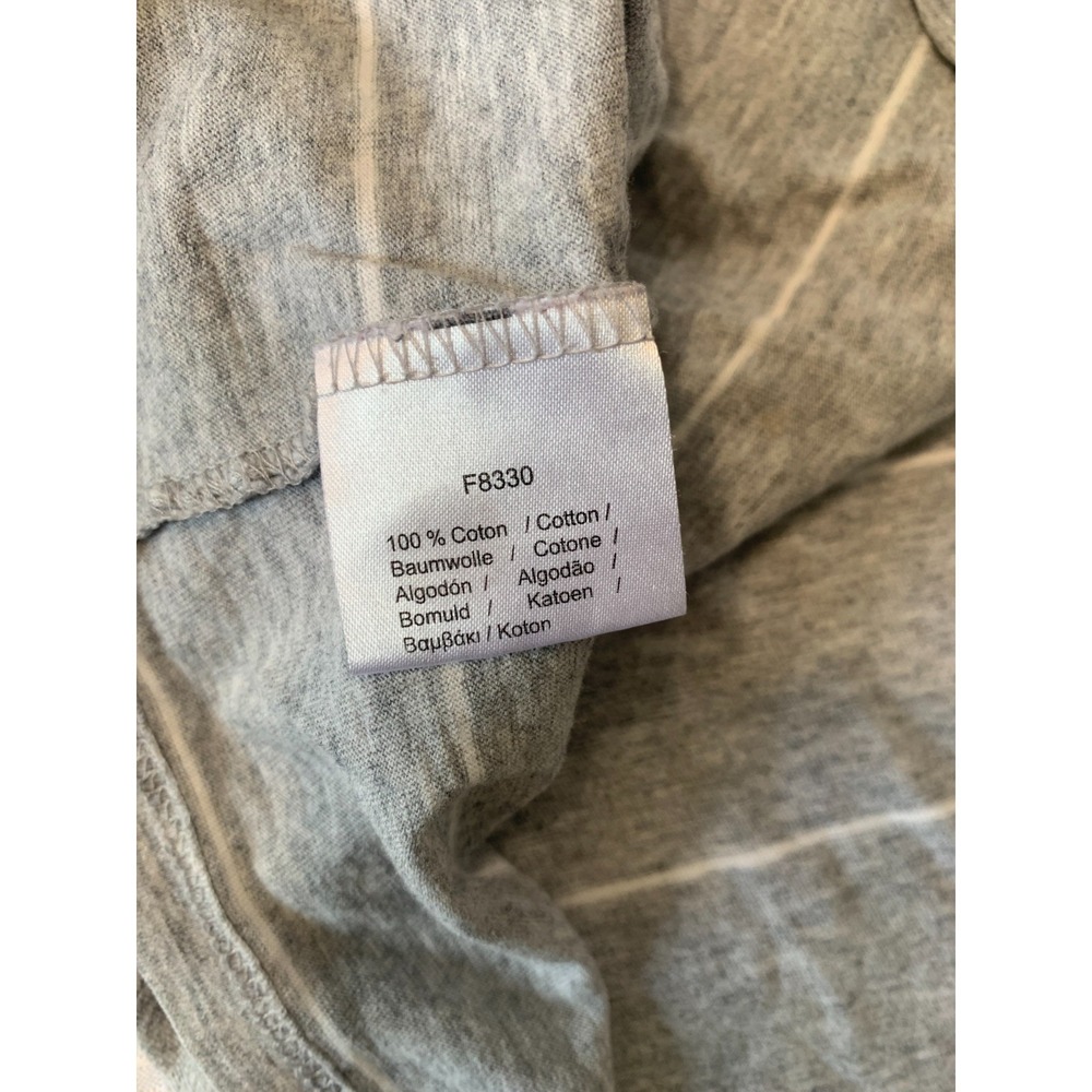 (F-183)Lacoste Men's V-Neck T-Shirt Gray Striped Logo Cotton Size 6 Regular Fit - Picture 6 of 7